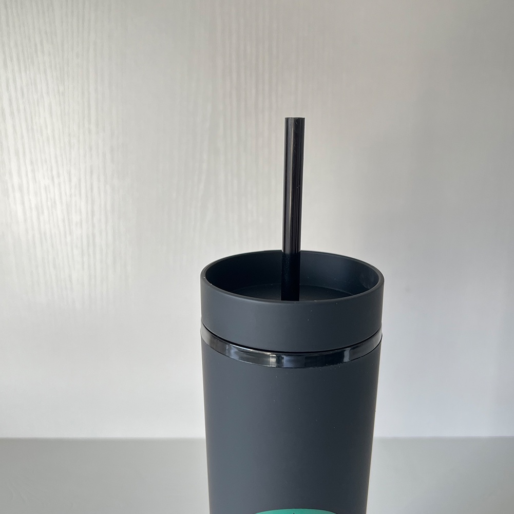 500Ml Nhựa 2 Lớp Ống Hút Cốc Starbucks Mờ Cốc Cà Phê Cảm Giác Thoải Mái Khi Cầm Tay Straw Cup