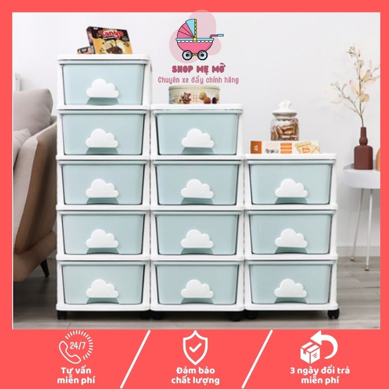 Tủ nhựa cho bé Yeya đựng quần áo đồ chơi sách 3 4 5 ngăn kéo đa năng dễ lắp ghép