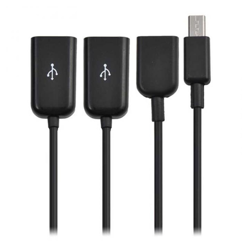 Dây Cáp Otg Chia Cổng Micro Usb 3 Trong 1 Tiện Dụng