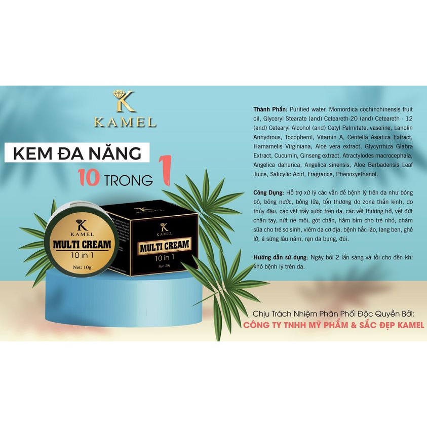 [Kamel] Kem xóa bỏng, xóa rạn da, triệt ghẻ nở, án sừng 10 trong 1 10g - Muti Cream 10 in 1