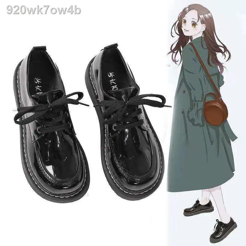 giày nữ caogiày quai trong№Mùa xuân và thu năm 2021 giày da nhỏ kiểu dáng nữ Anh phong cách Nhật Bản đồng phục