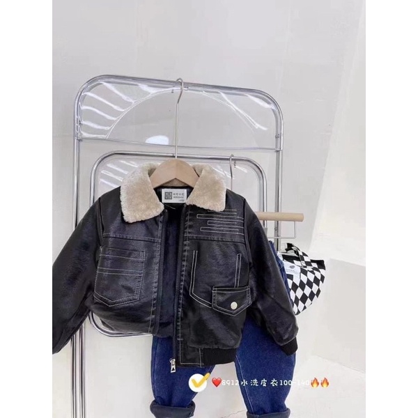 ÁO KHOÁC DA CỔ LÔNG LÓT LÔNG SIÊU CHẤT, SIÊU ẤM CHO BÉ CÁC MẸ ƠI 🥰🥰