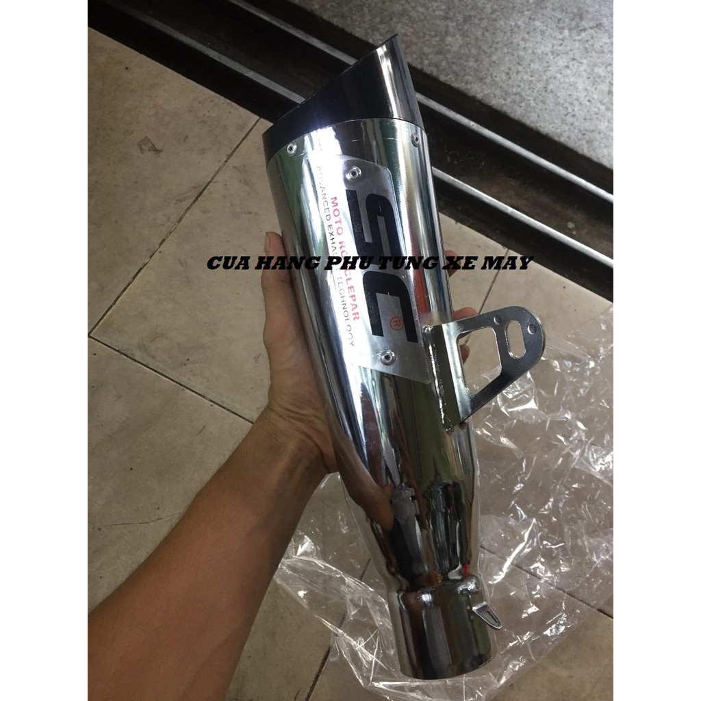 Lon pô SC xéo inox - không kèm cổ pô