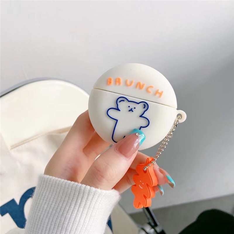 Vỏ Bảo Vệ Hộp Sạc Tai Nghe Lenovo LP40 Pro Chất Liệu Mềm Hình Chú Gấu Dễ Thương