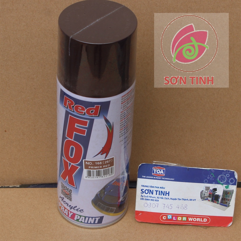 Sơn xịt RED FOX màu chống rỉ đỏ mờ PRIMER RED  267 (No. 168) sản xuất tại Thái Lan