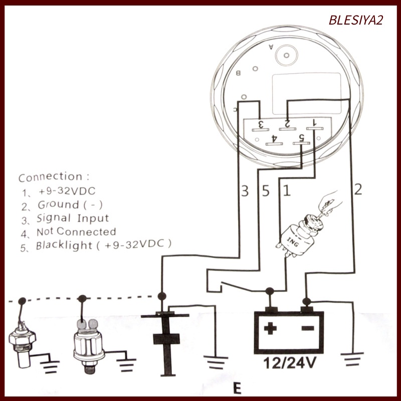 Đồng hồ đo mức nhiên liệu chống thấm nước 52mm màu trắng