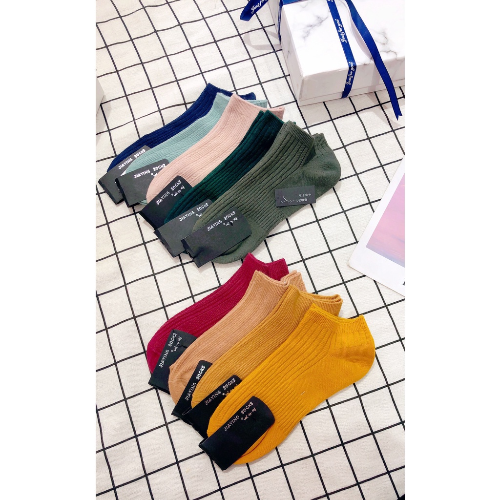 Tất Cổ Ngắn Socks Cho Nam/ Nữ ERASHOP 075404 - Sợi Dệt Co Giãn Freesize, Màu Trơn Đơn Giản, Phù Hợp Mang Sneaker, Rẻ Đẹp
