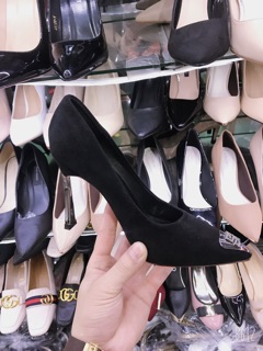 Giày cao gót 9cm chất nỉ mũi sắt