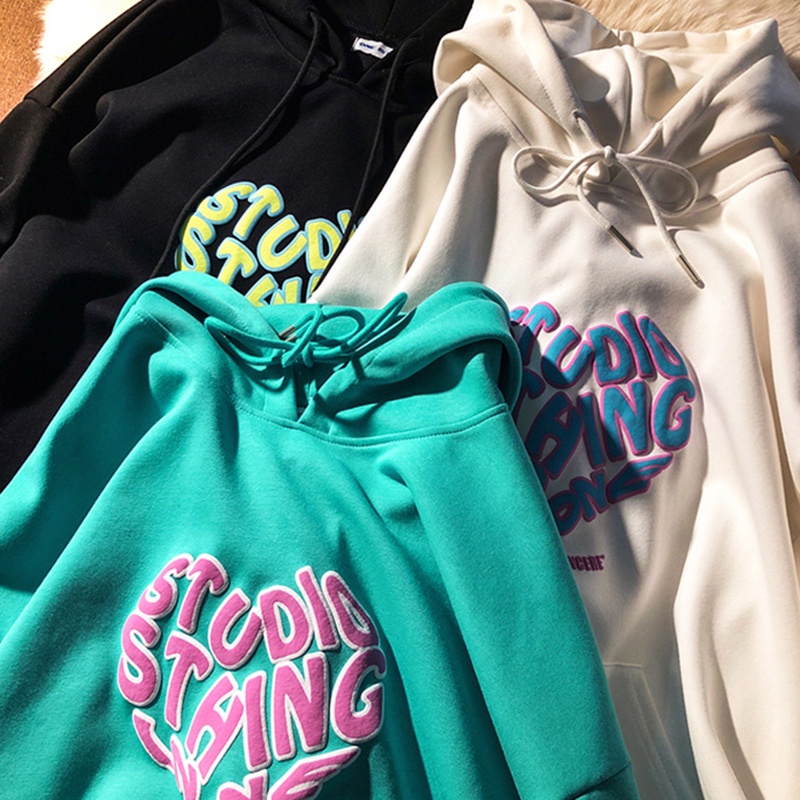 Áo Hoodie Tay Dài Dáng Rộng In Chữ Phong Cách Hàn Quốc Thời Trang Cho Nữ | BigBuy360 - bigbuy360.vn