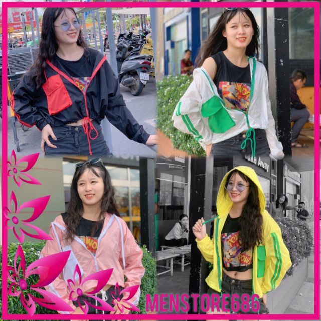 Áo khoác dù nữ lửng croptop xinh lung linh-ảnh thật | BigBuy360 - bigbuy360.vn