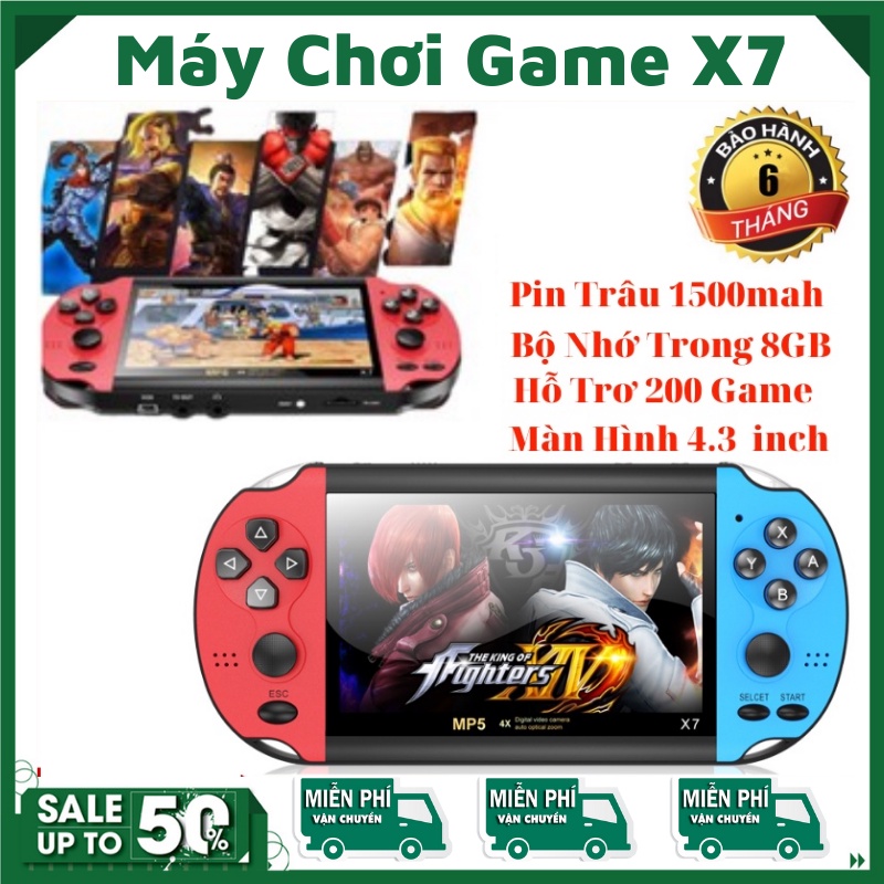 Máy Chơi Game ⚡FreeShip⚡ Máy Chơi Game X7 Pin Siêu Trâu 1500mah Với 200 Game Khác Nhau
