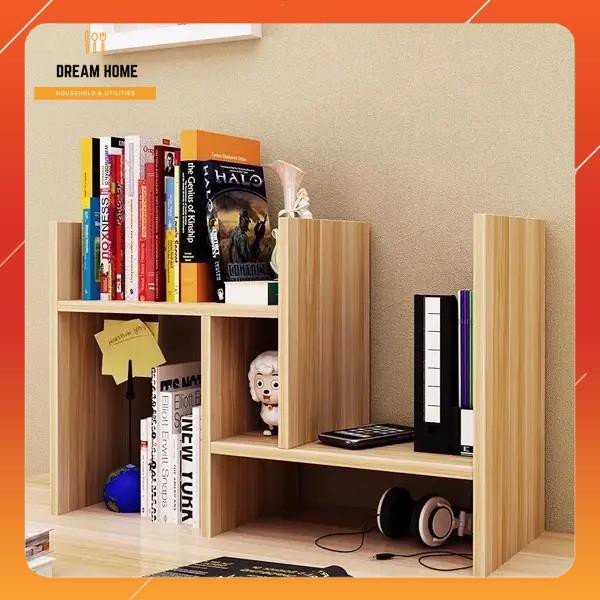 Giá sách mini bằng gỗ cao cấp dễ lắp đặt và di chuyển cho học sinh sinh viên văn phòng