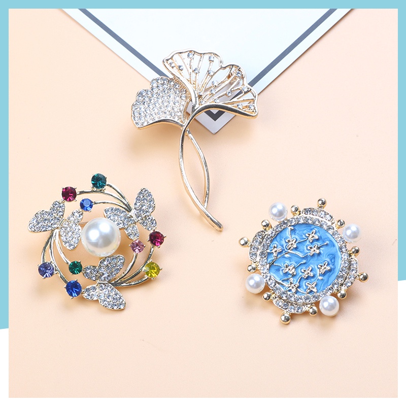 Trâm Cài Áo Khoác Cardigan Hình Bướm Lá Ginkgo Cao Cấp Thời Trang Cho Nữ