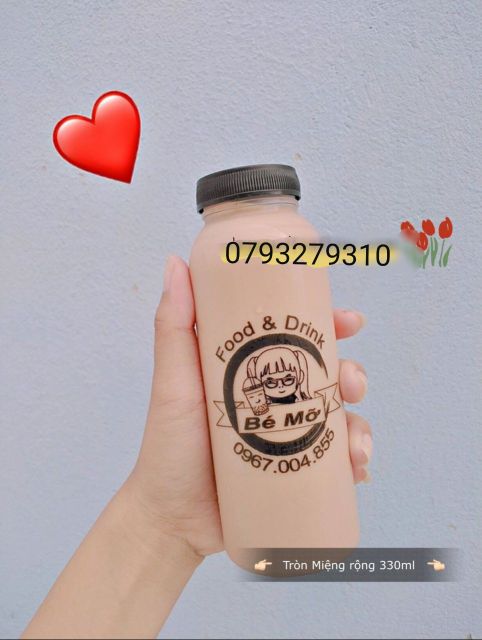 Combo 50 chai nhựa tròn 330ml miệng rộng fi 38