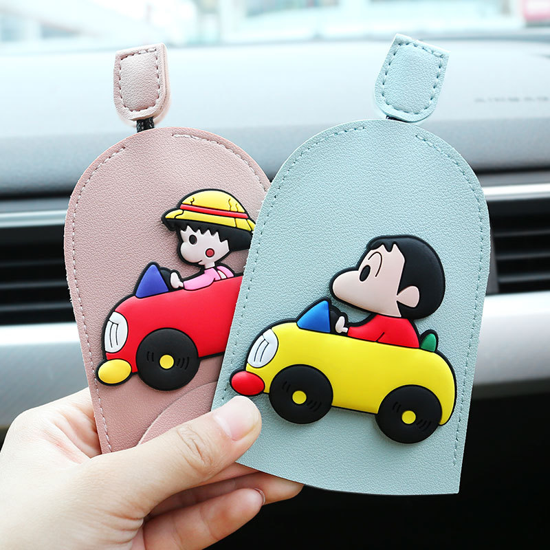 【⚡Vỏ Da PU Bảo Vệ Chìa Khóa Xe Hơi Hình Chuột Mickey / Shinchan 2020