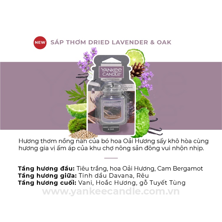 Sáp thơm xe Yankee Candle - Dried Lavender Oak