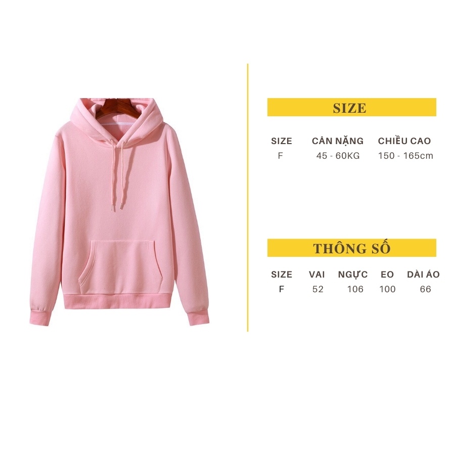 Áo Hoodie Unisex HIDRO Nỉ Bông Có Mũ Oversize Form Rộng Thời Trang