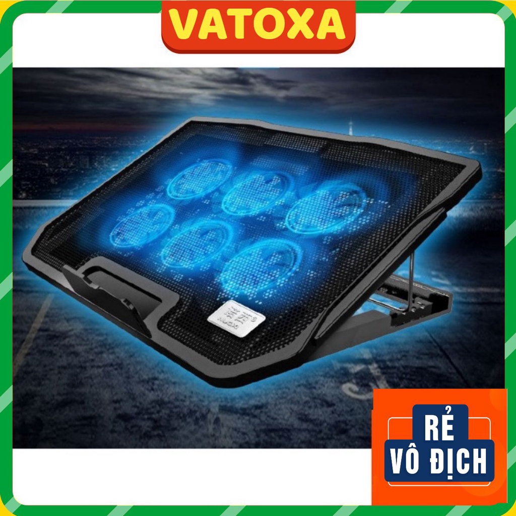 Đế Tản Nhiệt Laptop NUOXI H9 Kê Đỡ Macbook Air Pro 13 inch, 14 inch, 15.6 inch, 17 inch gaming 2 cổng USB 6 quạt lớn