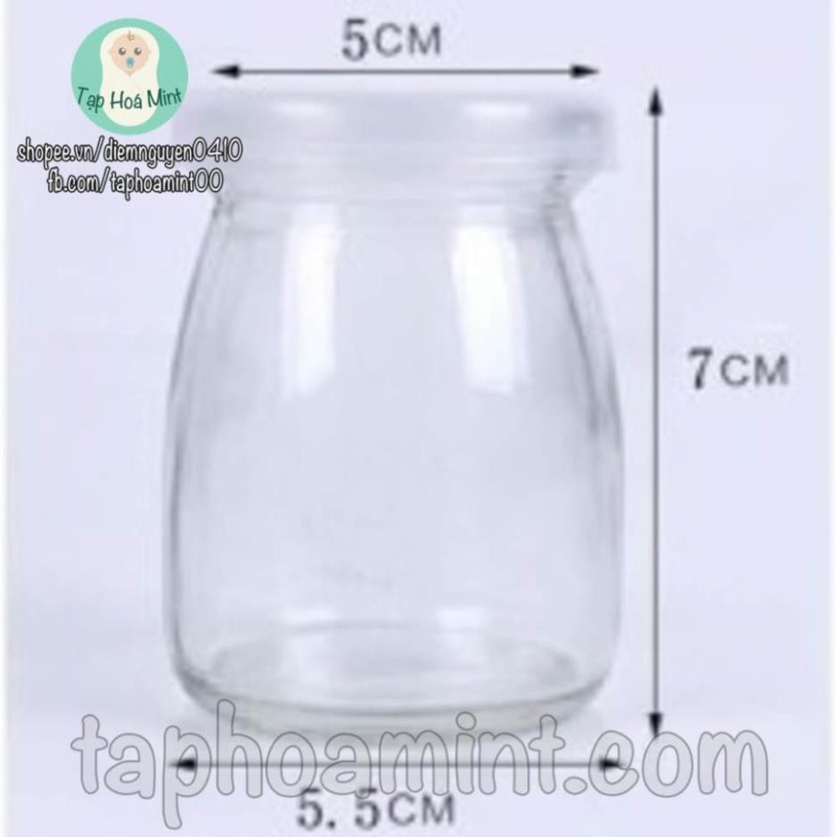 Bộ 12 hủ thủy tinh làm sữa chua 100ml có nắp đậy