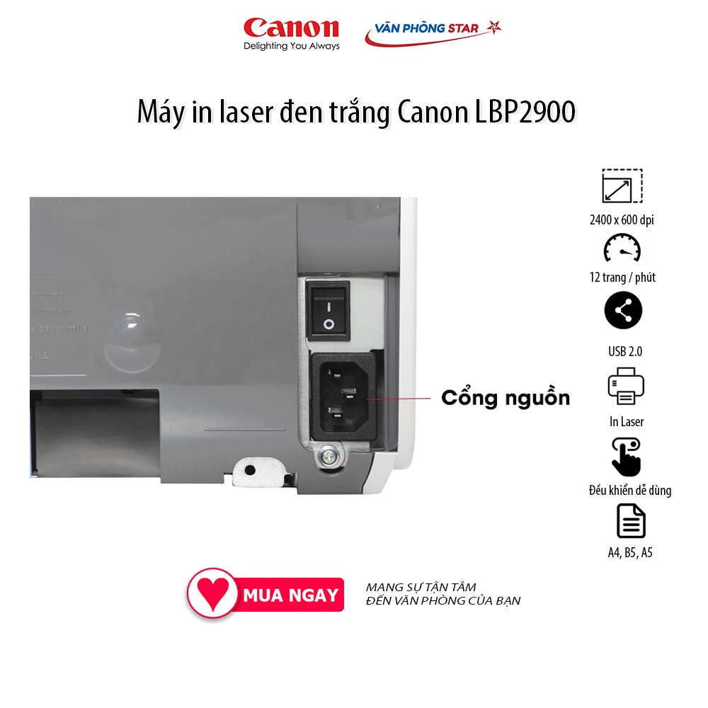 [FREE SHIP] Máy in Canon LBP 2900 mới 100% chính hãng bảo hành toàn quốc