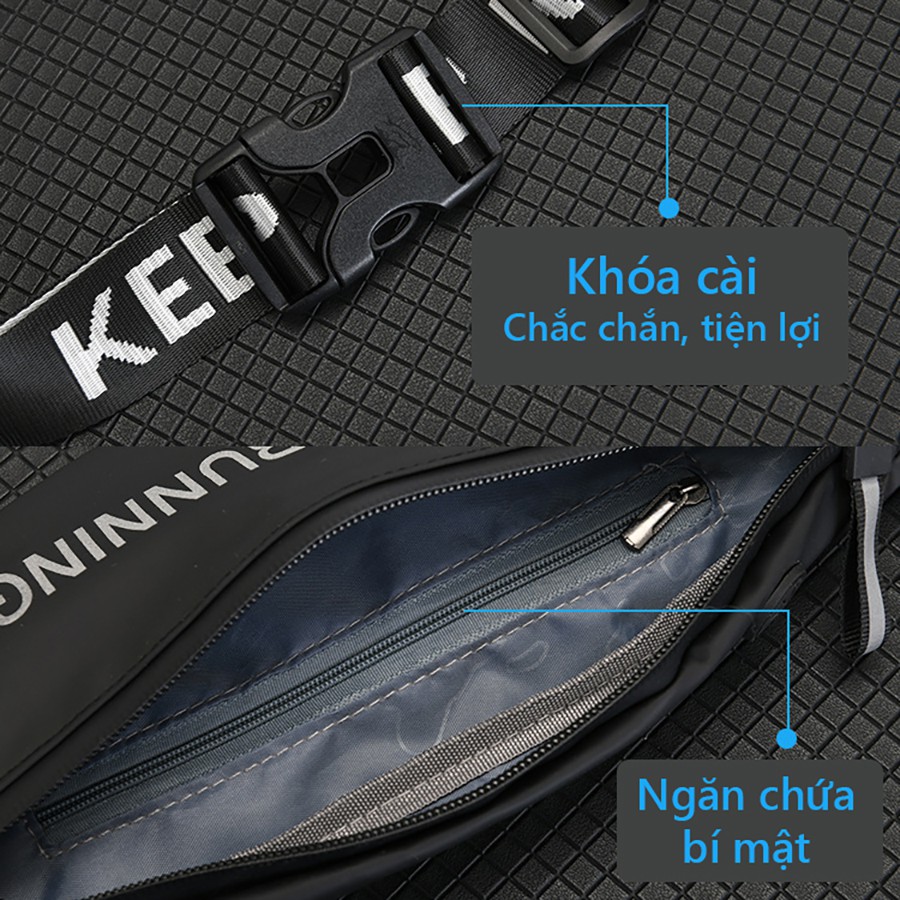 Túi đeo thời trang thể thao, Túi đeo nam nữ eXtreme B401 vải không thấm nước dùng khi chạy bộ, đạp xe, leo núi