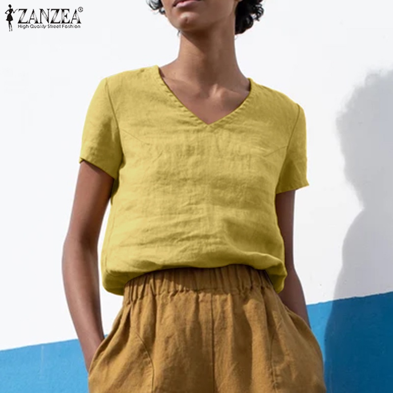 Zanzea Áo Nữ Tay Ngắn Cổ Chữ V Thời Trang Quyến Rũ