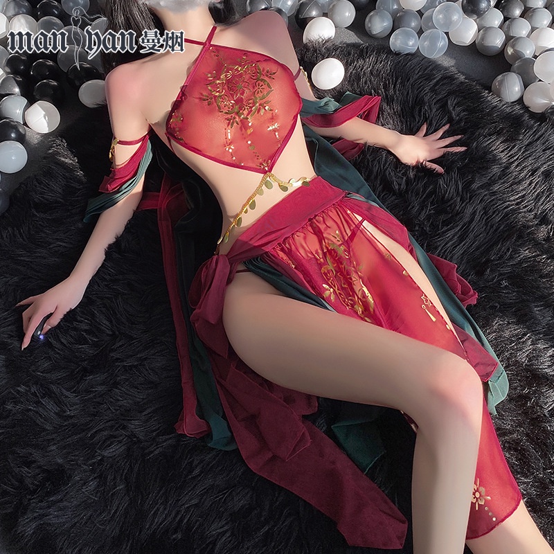 Bộ Đồ Ngủ Lưới Thêu Hoa Quyến Rũ Dành Cho Nữ