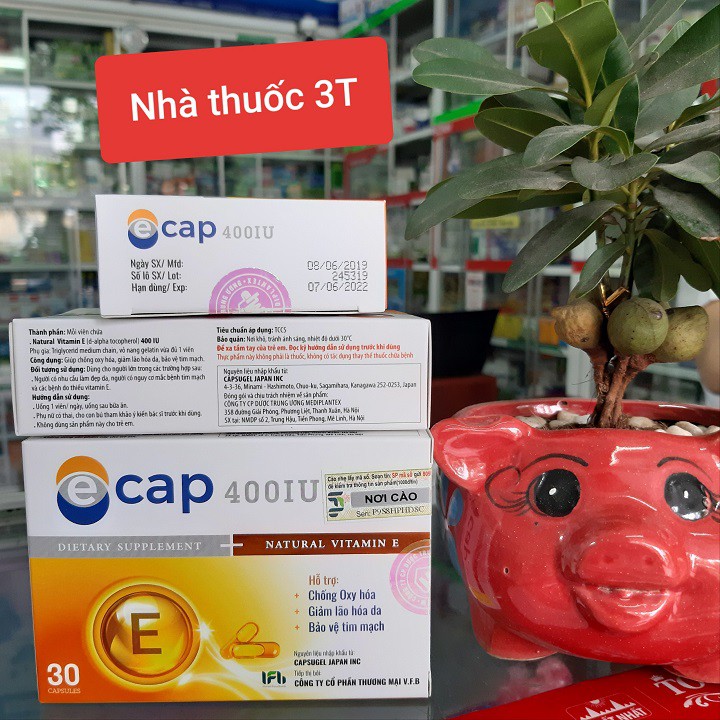 Ecap 400 Vitamin e thiên nhiên, giảm lão hoá, giảm nhăn da, chống oxy hóa, bảo vệ tim mạch. | BigBuy360 - bigbuy360.vn