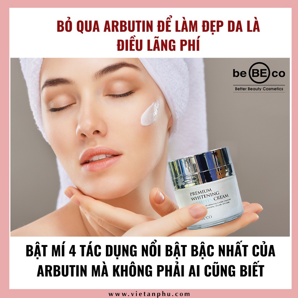 Kem dưỡng trắng &amp; phục hồi da cao cấp BEBECO PREMIUM WHITENING ARBUTIN CREAM 50ML