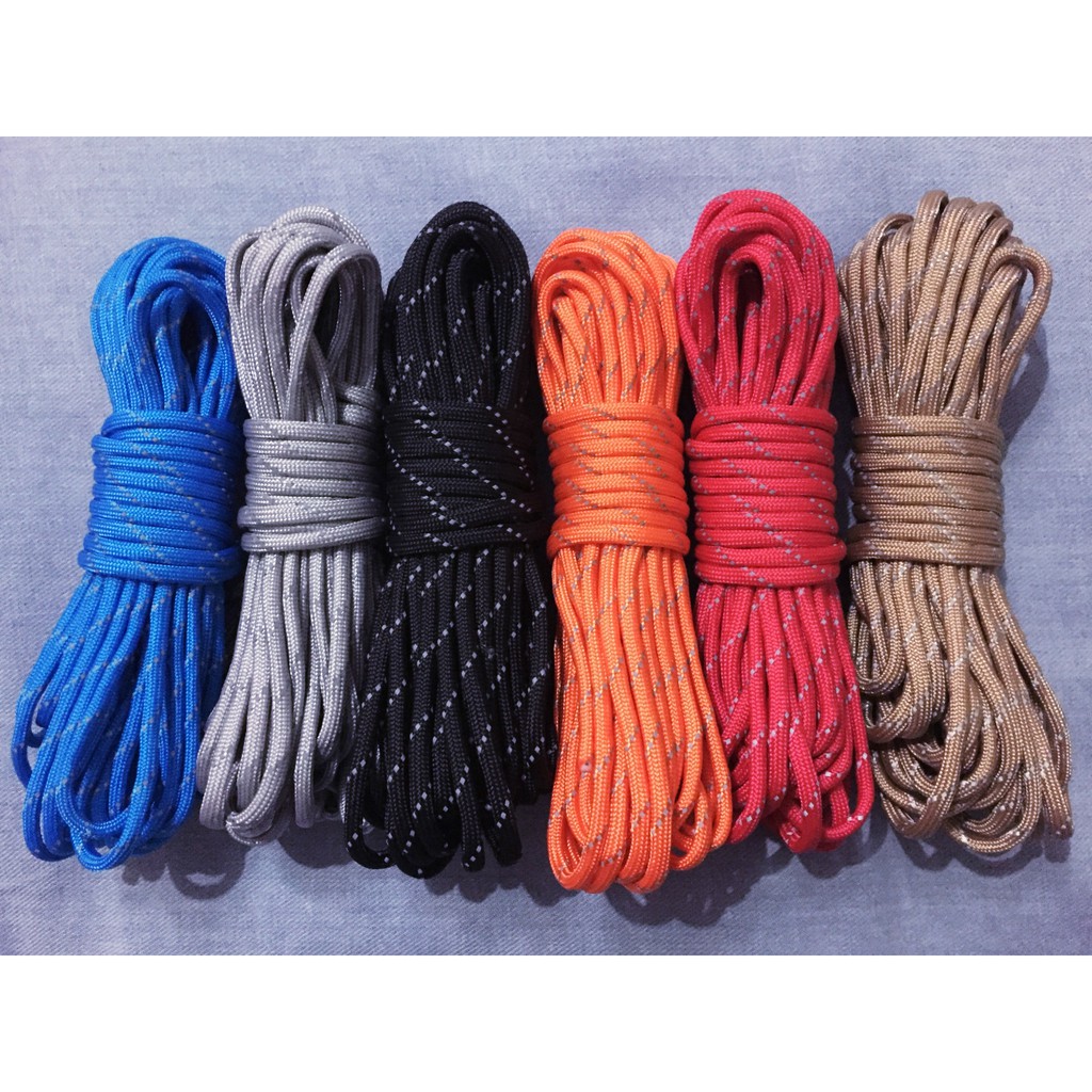 Dây dù paracord 9 lõi tròn phản quang 4mm 10 mét