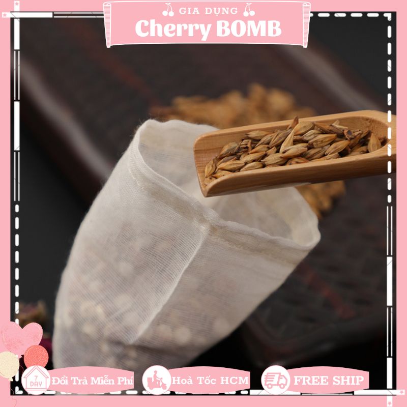 Set 2 Túi Lọc Vải Cotton 100% Không Tẩy Trắng Chuyên Dùng Đun Nấu Trà , Cà Phê Cold Brew , Lọc Gia Vị Nấu Ăn
