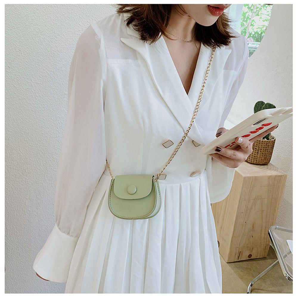 Túi Đeo Vai Mini Tròn Màu Trơn Phong Cách Hàn Quốc Thời Trang Cho Nữ