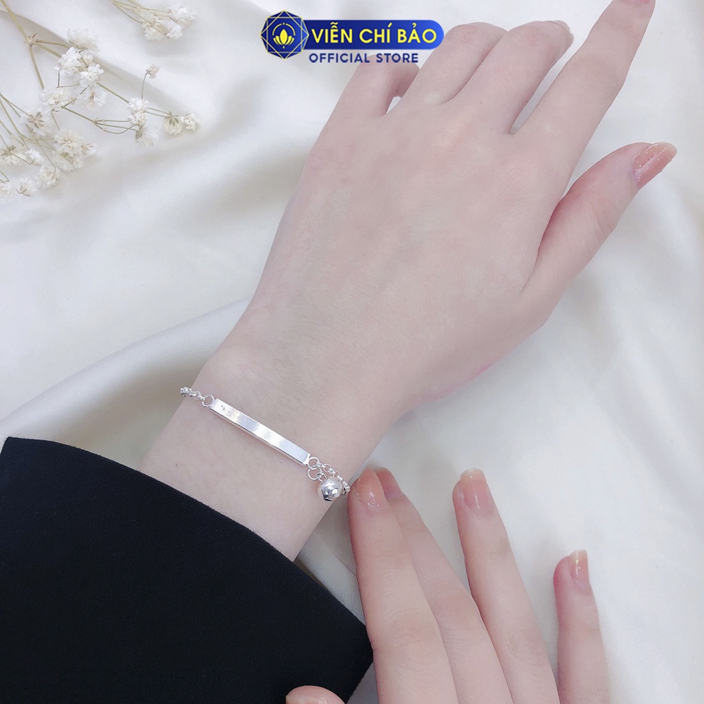 Lắc tay bạc nữ chuông khắc tên chất liệu bạc 925 thời trang phụ kiện trang sức nữ Viễn Chí Bảo L400555