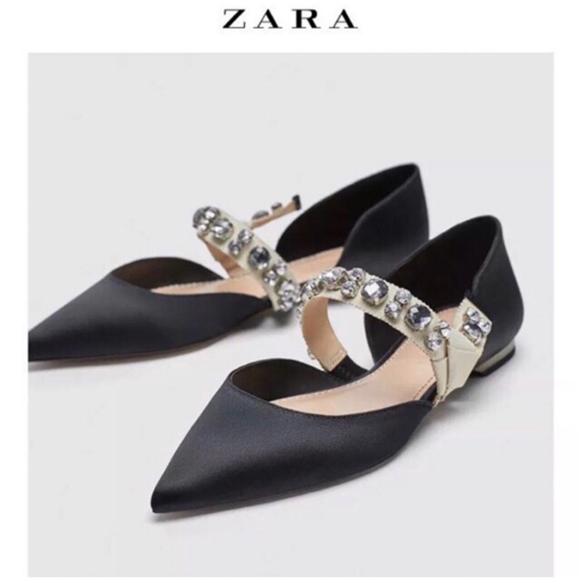 GIÀY BỆT ZARA QUAI NGANG ĐÍNH ĐÁ