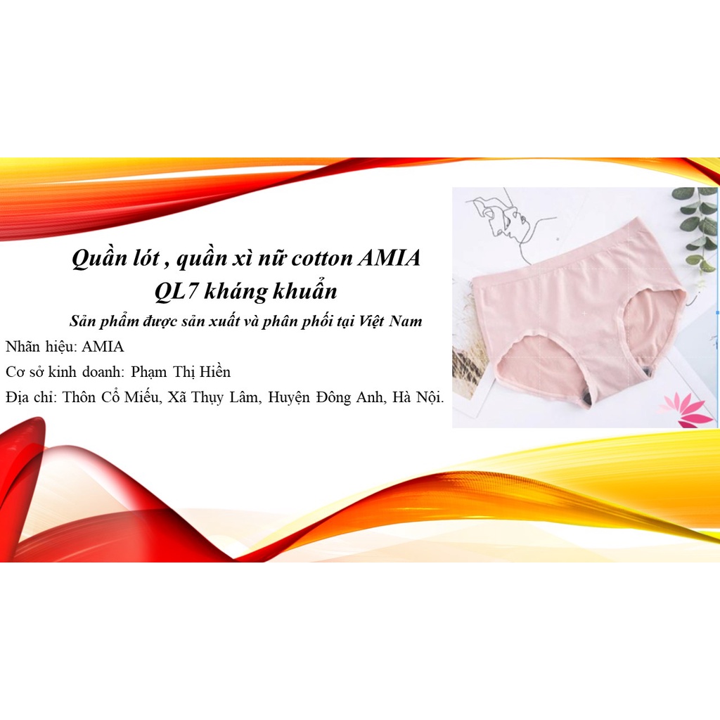 Quần lót , quần xì nữ cotton Anmyan QL7 kháng khuẩn