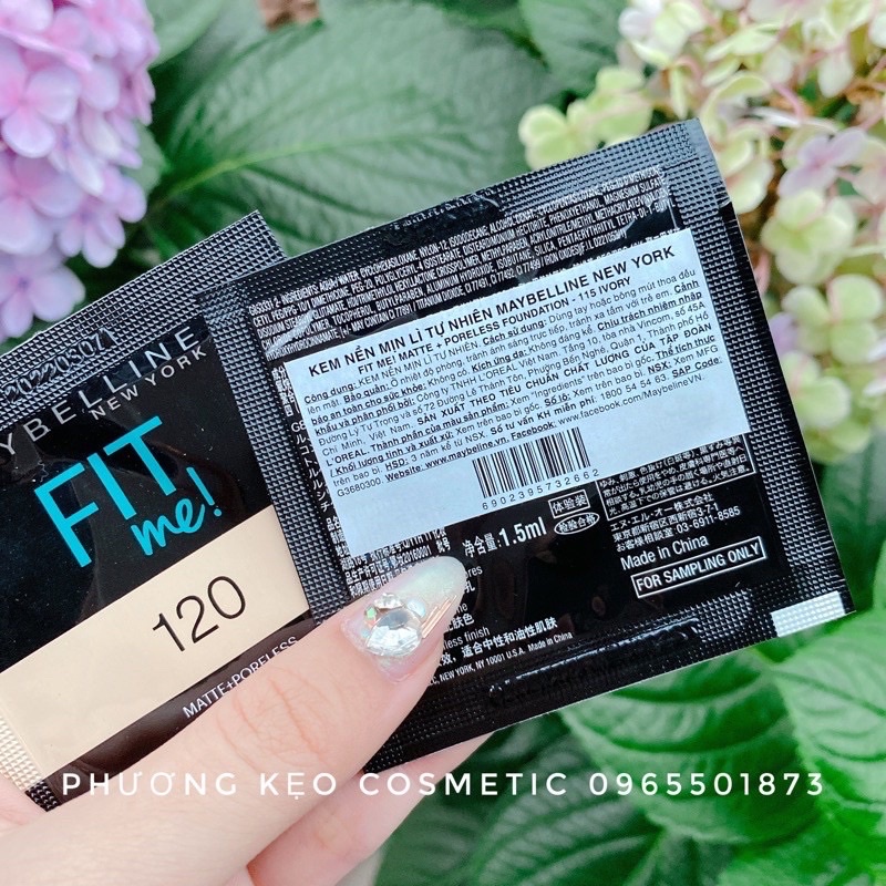 Kem Nền Mịn Nhẹ Kiềm Dầu Fit Me Dạng Gói Maybelline New York Matte Poreless Foundation 1.5ml | BigBuy360 - bigbuy360.vn