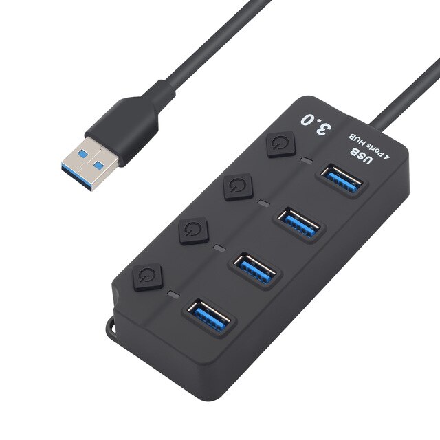 USB 3.0 High Speed 4/7 Port USB 3.0 Splitter Switch on / Off Splitter with EU / US Power Adapter for MacBook PC HUB USB 3.0