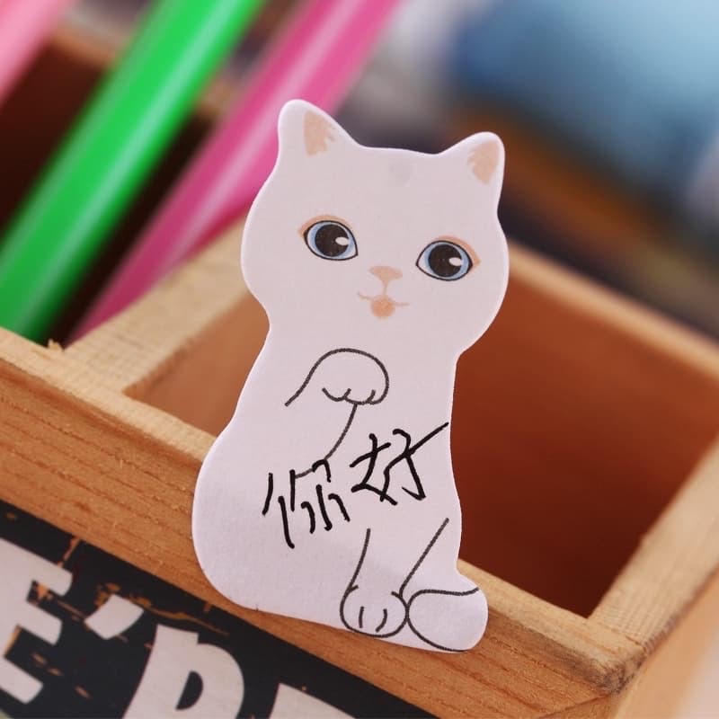Giấy note “mèo trong hộp” đánh dấu trang nhỏ gọn tiện dụng