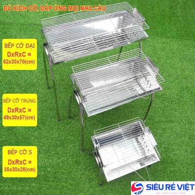 Bếp Nướng Than Hoa Nâng Hạ Vỉ 3 Chế độ Chất Liệu Inox 430 Không Han gỉ Hàng loại 1 được phấn phối bởi ducstore