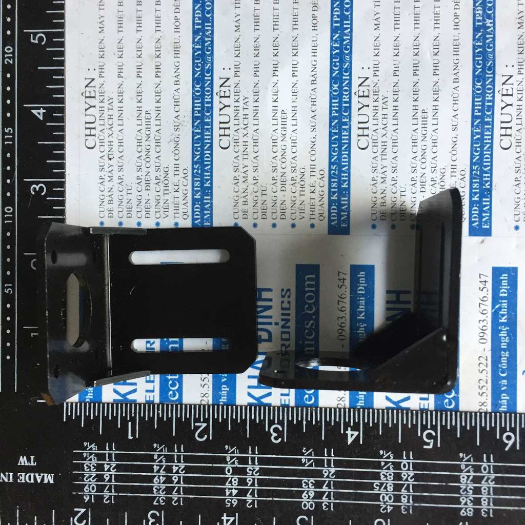 2 cái khung sắt giá đỡ động cơ bước 42 thép sơn đen dày 3mm kde3186