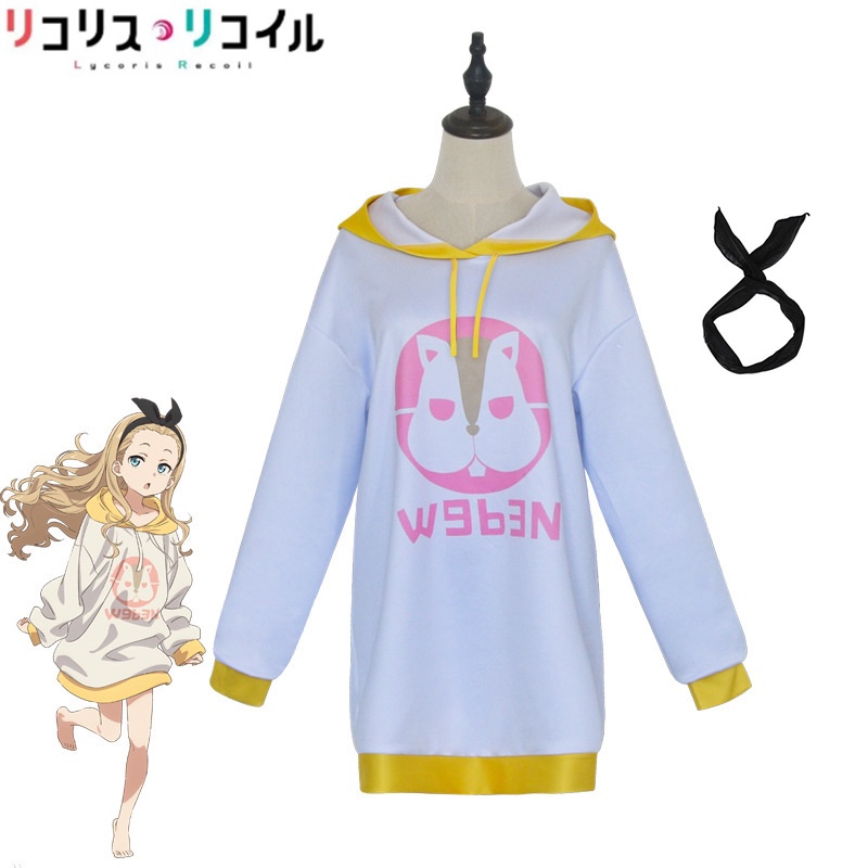 Anime Lycoris Recoil Kimono Suit Headband Cosplay Costume Kurumi Hoodie Halloween girl gift