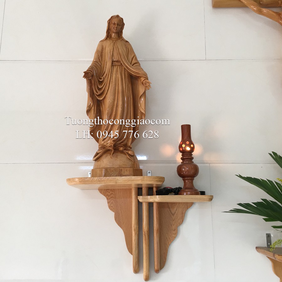 Bàn thờ Công Giáo bằng gỗ mẫu hiện đại KG60 (Trọn bộ)