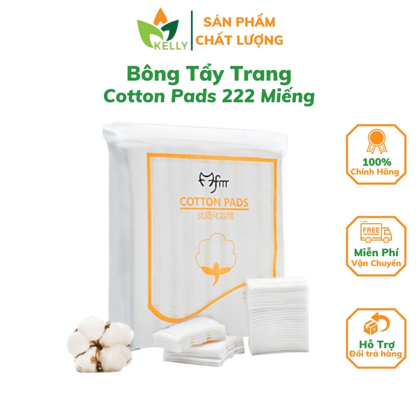 Bông Tẩy Trang Cotton Pads 3 Lớp Túi 222 Miếng - Hàng Nội Địa Trung- Chất Bông Mềm Mịn An Toàn Lành Tính-BTT01