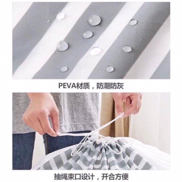 Túi vải đựng đồ quần áo chăn màn cỡ lớn có dây rút gấp gọn chống thấm 2466 SHIPNHANH88