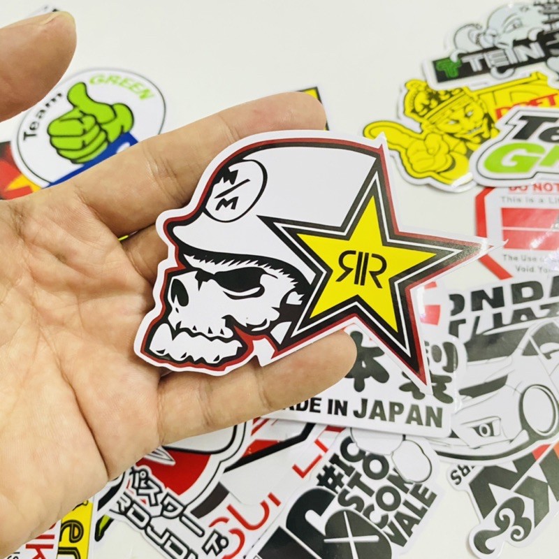 [Set 40 cái] Tem Sticker Xe Máy Logo Brand Racing Xe Máy Nổi tiếng PVC Cao Cấp Chống Thấm Dán Xe Máy, Nón Bảo Hiểm, ...