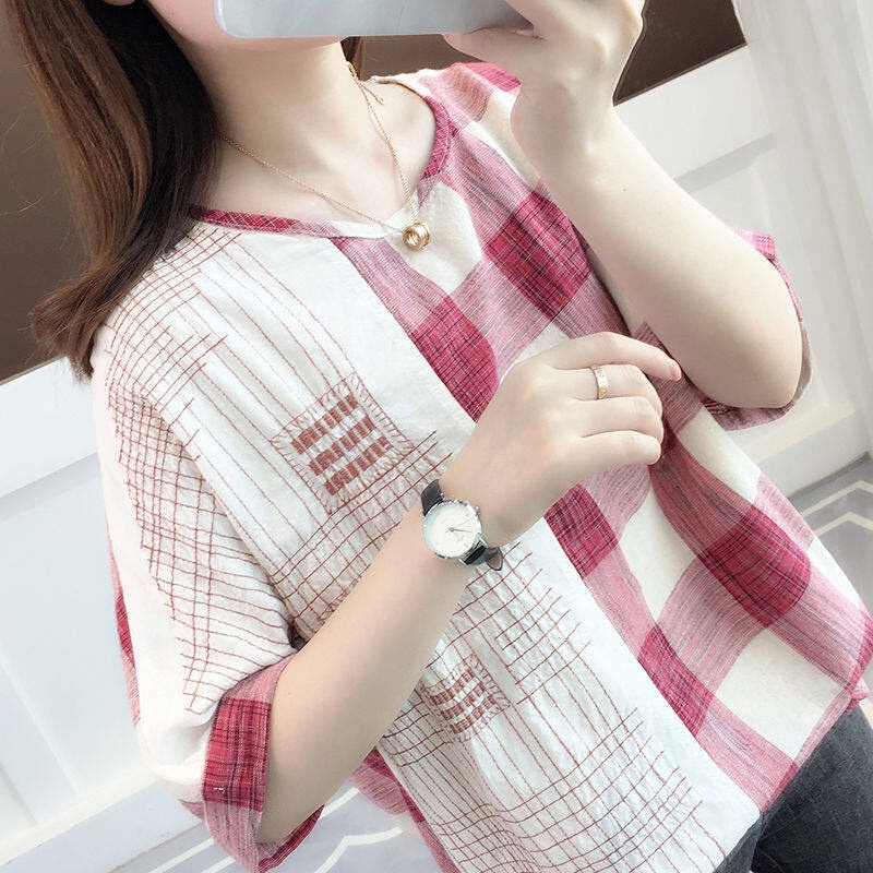 Áo Thun Cotton Cổ Tròn Dáng Rộng Thời Trang Hàn Quốc Cho Nữ