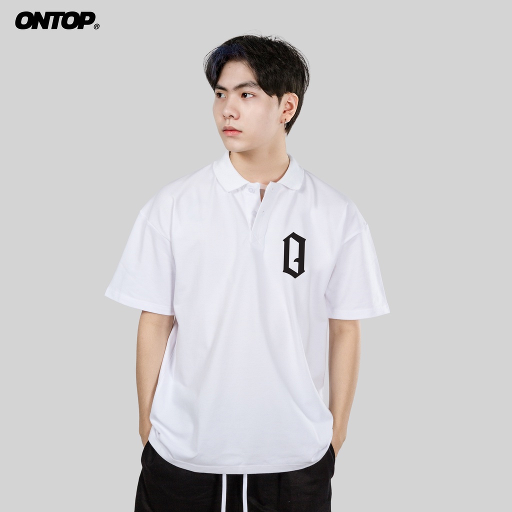 Áo polo form rộng nam nữ local brand ONTOP - Polo O Gothic O17-T6