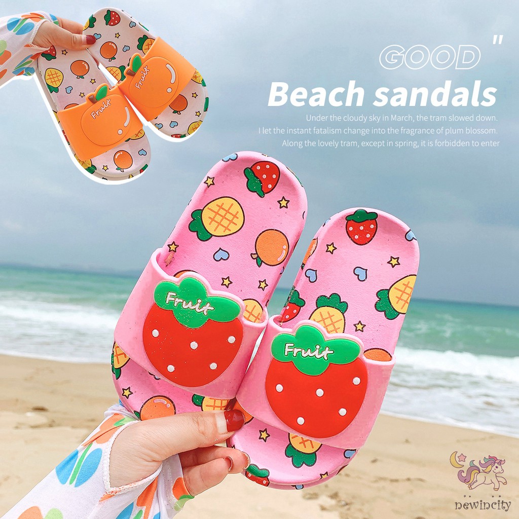 Dép mềm đi trong nhà in hình trái cây phong cách Hàn Quốc cho bé