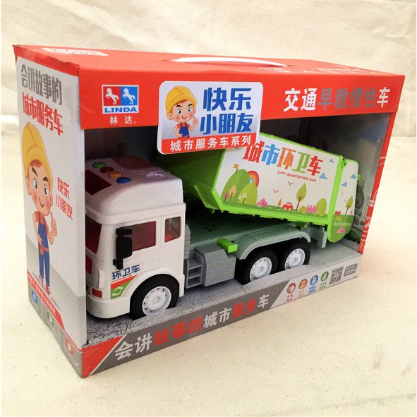Mô hình xe môi trường xe chở rác xe cuốn ép rác