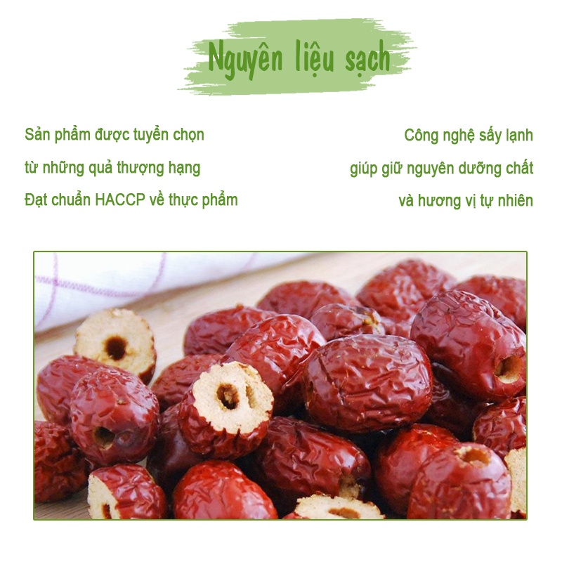 Táo Đỏ Sấy lạnh ❤️Freeship❤️ 100gr size lớn 18-20mm Loại 1 bổ sung dinh dưỡng làm đẹp da